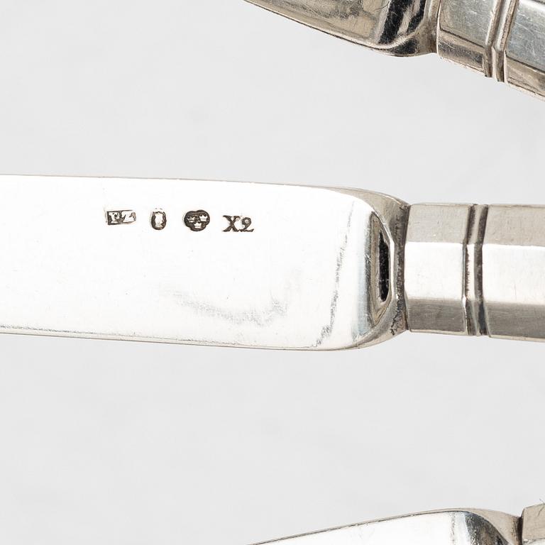 Pehr Zethelius, Knivar, 6 st, silver, Stockholm 1804.