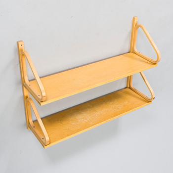 Alvar Aalto, a 1960s model 2-112 wall shelf, Artek.