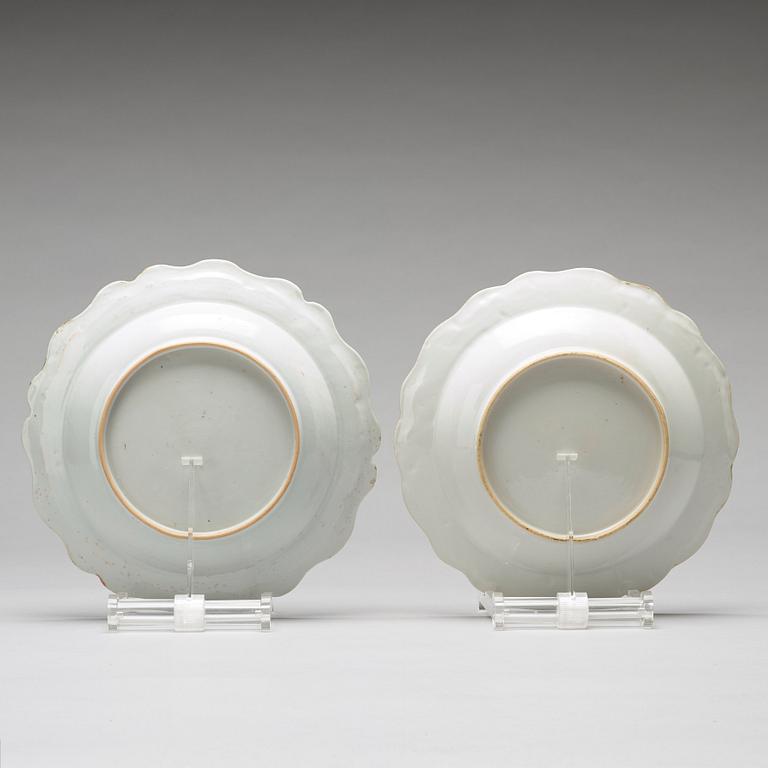 A pair of famille rose armorial soup dishes, Qing dynasty, Qianlong (1736-95).