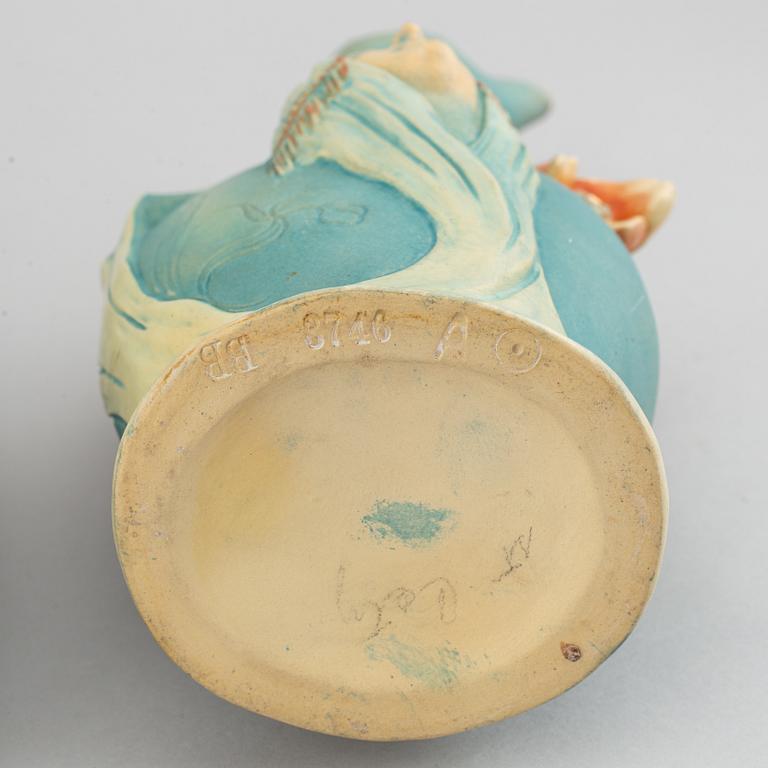 Two similar of Bernard Bloch Austrian Art Nouveau vases, circa 1900.