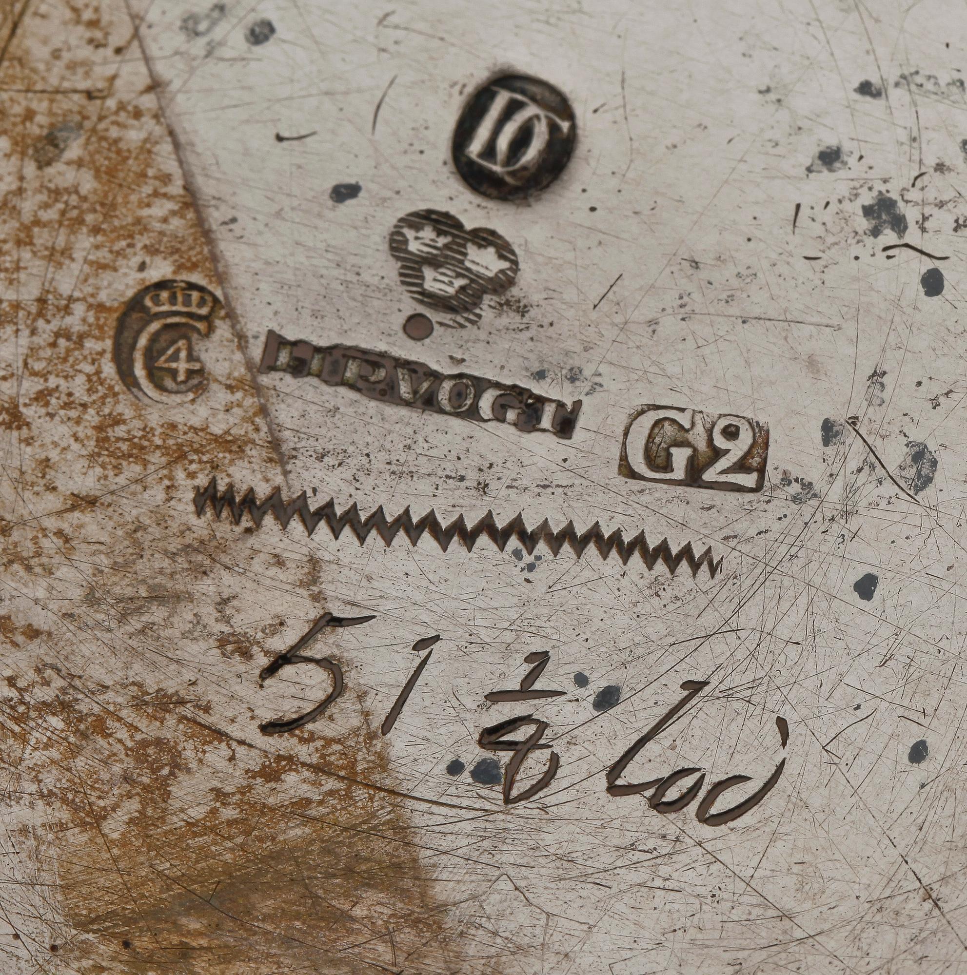 KAFFEKANNA, silver. Hans Petter Vogt Kristianstad 1789.