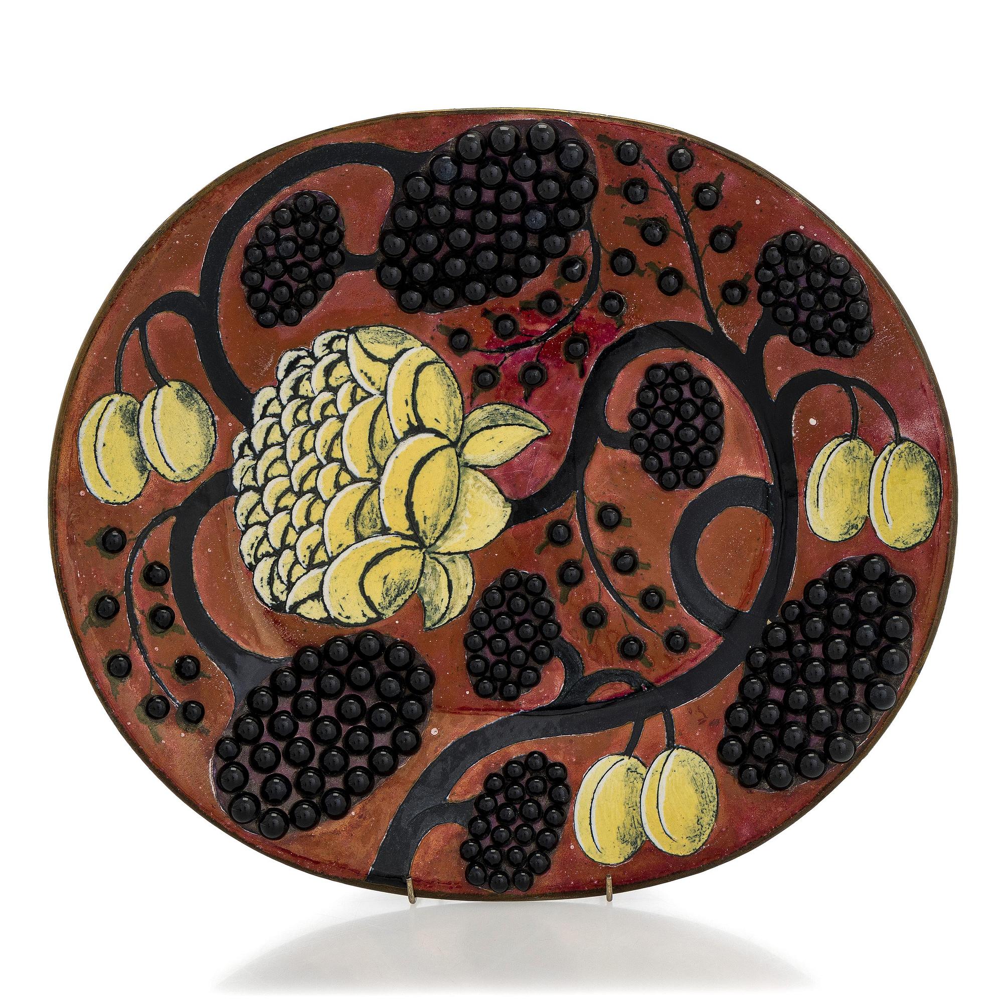 Birger Kaipiainen, Decorative dish, stoneware, signed Kaipiainen Arabia.