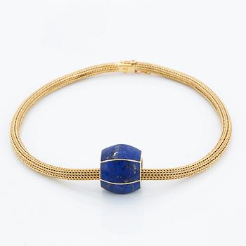 Collier 18K guld, hänge med lapis lazuli medföljer.