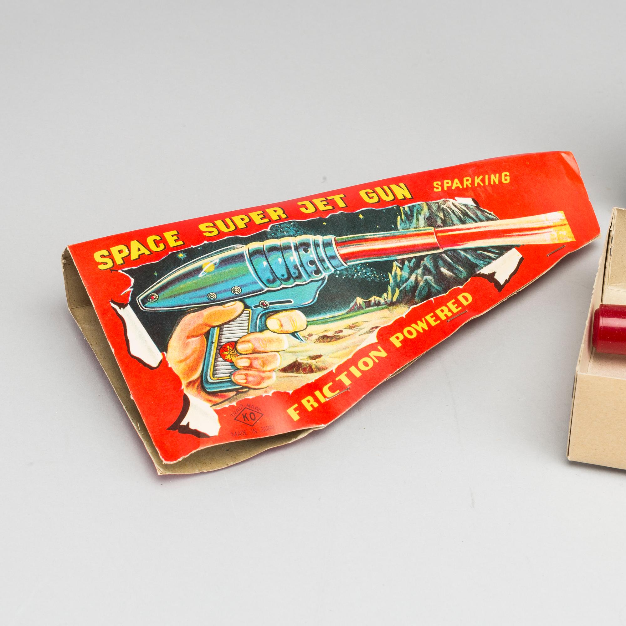 SUPER JET RAY GUN SPACE SUPER JET GUNセット Space Super Jet Gun. Vintage Tin Plate Toy Space Ray Gun, Yoshiya