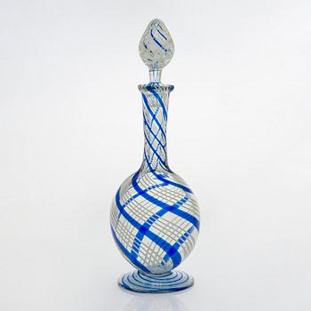 A ca 1860s filigree glass decanter from Nuutajärvi Finland.