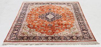 Rug, silk Ghom, approx. 200 x 140 cm.