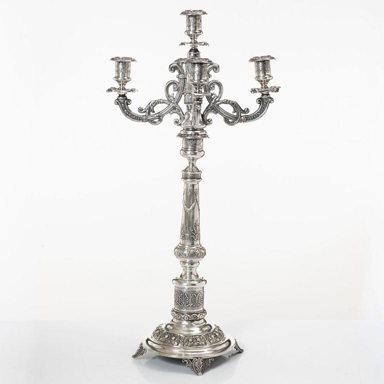 Candelabrum, silver, Isaac (Icek) Ehrlich, Warsaw, circa 1900.