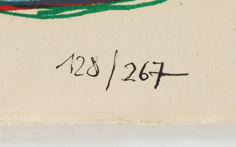 Friedensreich Hundertwasser, lithograph in colours, 1967, signed 128/267.