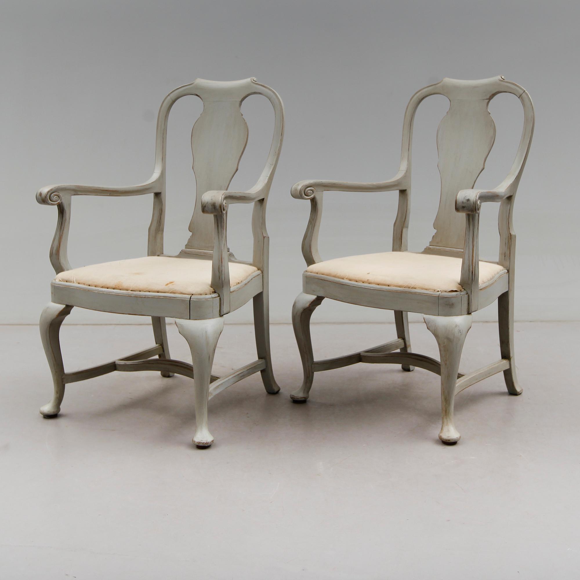 KARMSTOLAR, 1 par, barockstil, 1900-talets första hälft.