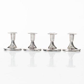 Tore Eldh, four silver candlesticks, K&EC/Ceson, Gothenburg, 1967-80.