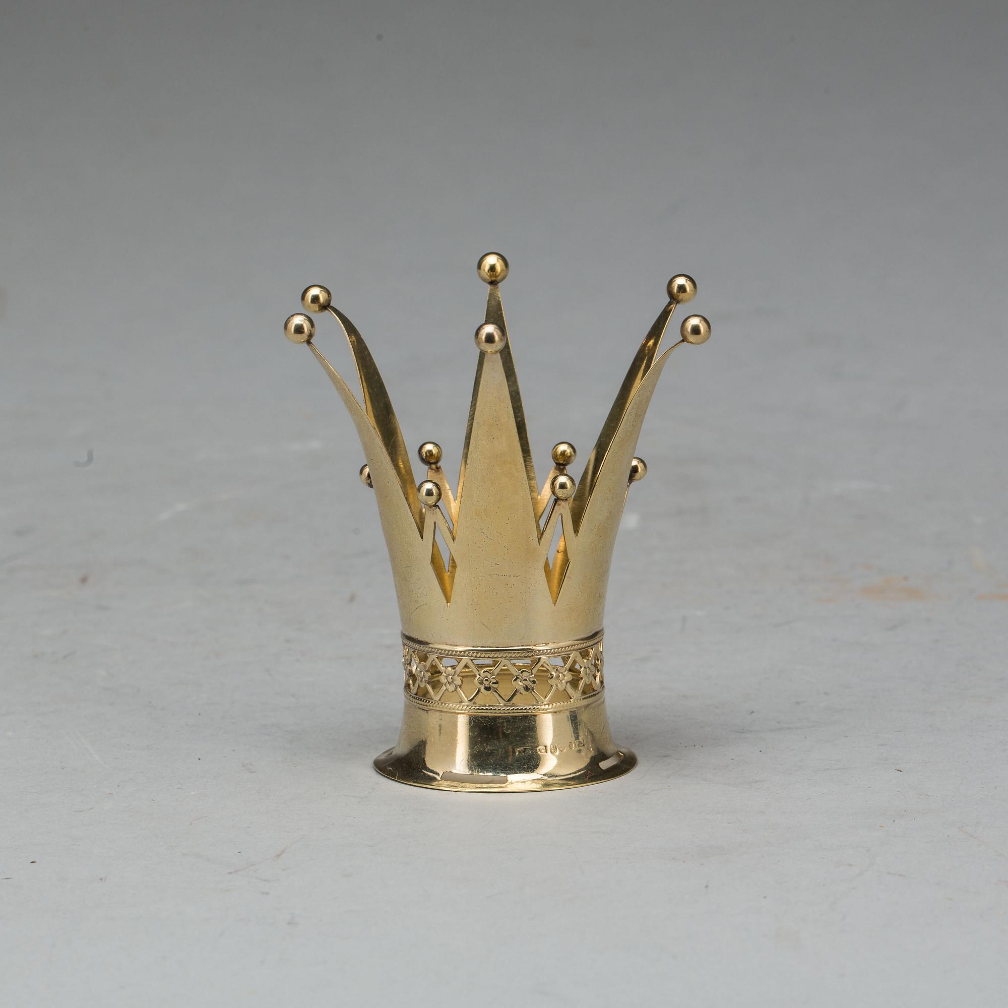 BRUDKRONA, förgyllt silver, K & E Carlson 1947, Göteborg. Ca 40g.