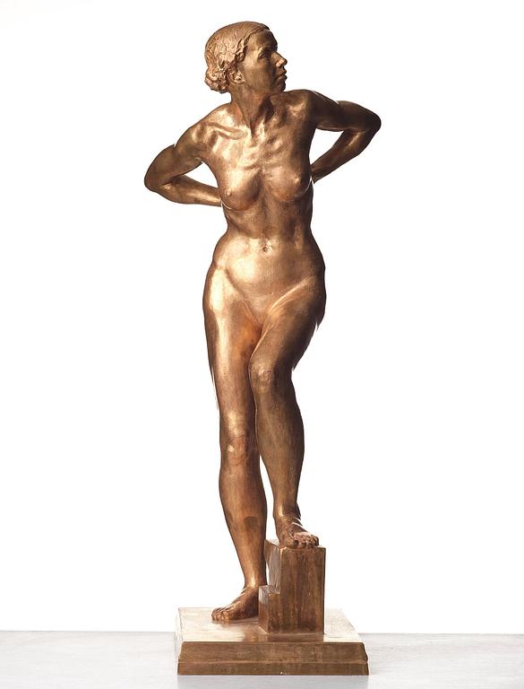 A Nils Möllerberg signed and numbered 7 bronze sculpture.