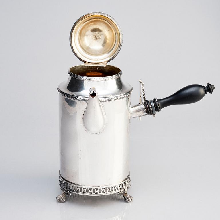 A Swedish silver coffee-pot, mark of Stephan Westerstråhle, Stockholm 1797.