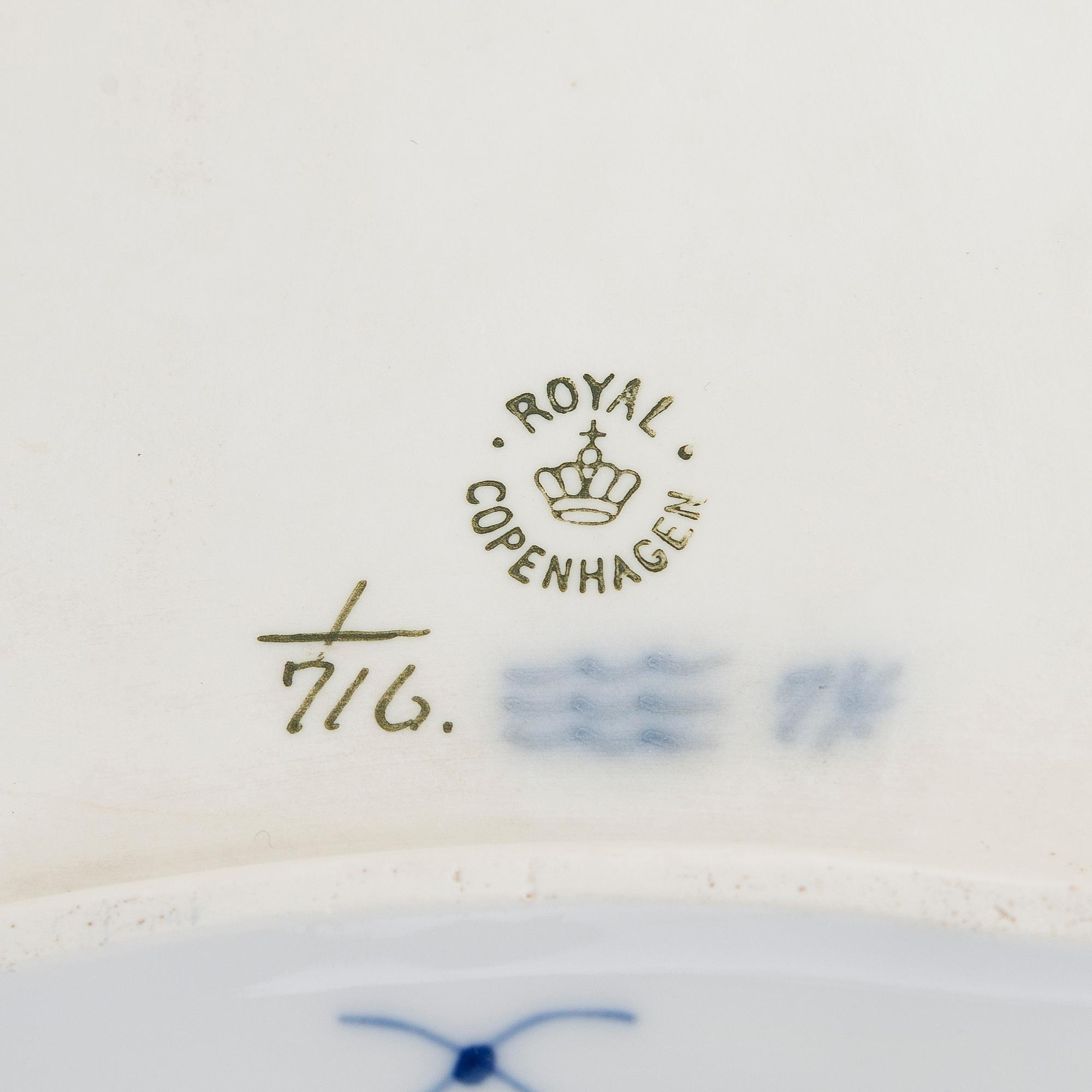 A 51-piece porcelain coffee and tea service, "Musselmalet", Royal Copenhagen, Denmark.