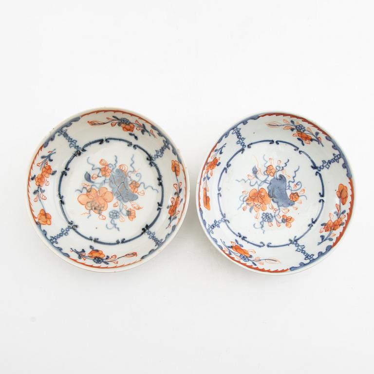 Plates 7 pcs and 1 dish, porcelain, Qianlong (1736-95), Qing dynasty.