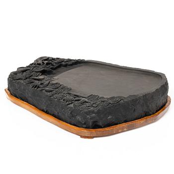 Tuschsten, signerad, Kina, 1980-tal.