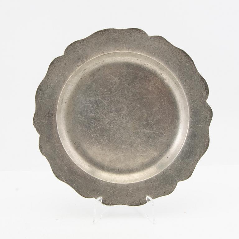 Samuel Marnel (verksam 1748-75) tallrikar 6 st rokoko Stockholm tenn.