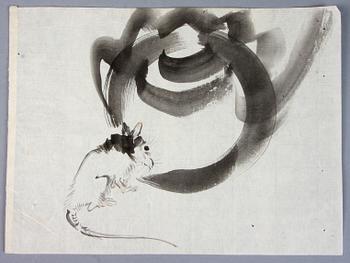 TRÄSNITT samt TECKNING, Japan, 1800-tal.