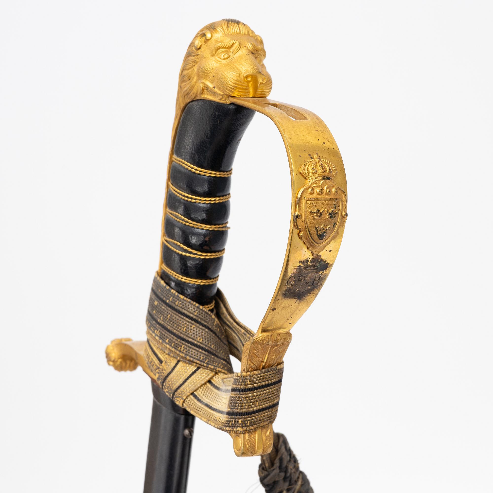 A Swedish infantry officer's sword, with scabbard.