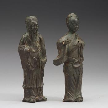 A group of nine bronze figures, Qing dynasty, 19th century.