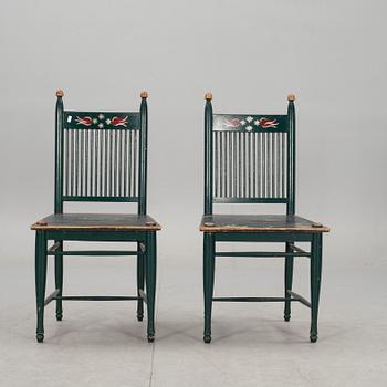 STOLAR, ett par, design Carl Westman. Av samma typ som "Arbetarmöbeln", formgiven 1899.