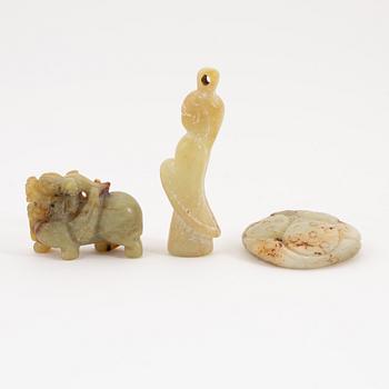 A set of five Chinese stone objects, 20th century.