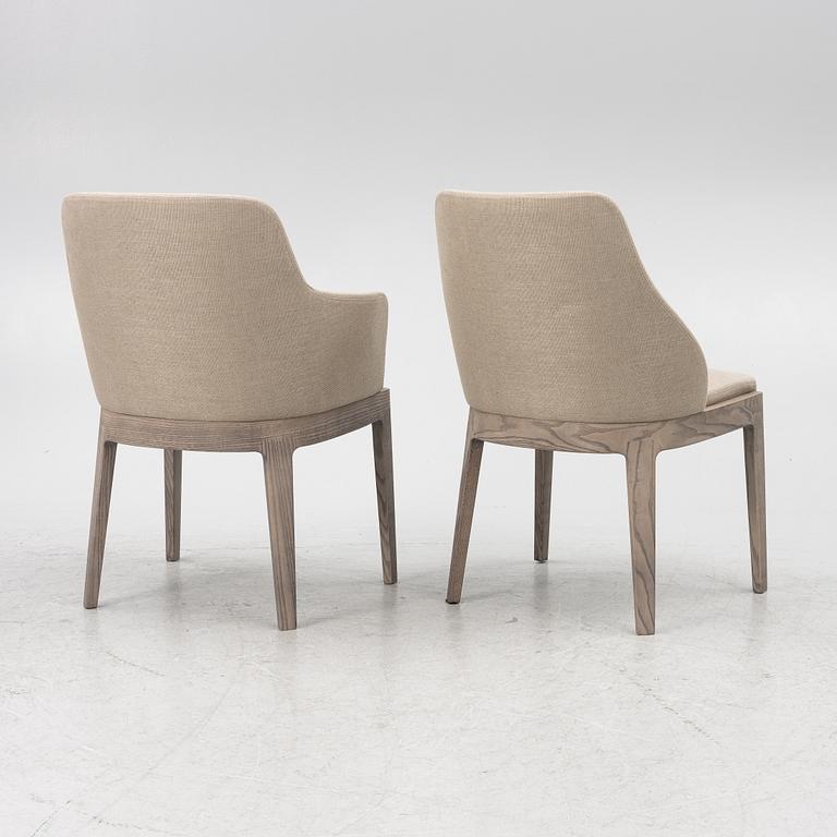 Rodolfo Dordoni, five armchairs and three chairs. 'Chelsea' chairs, Molteni.