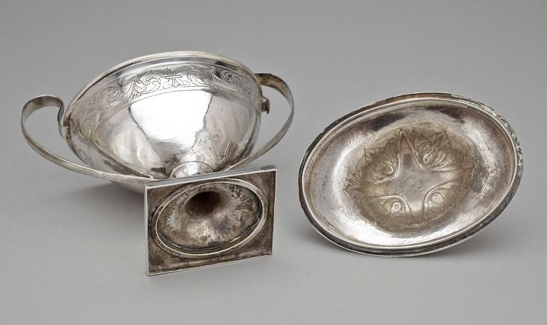 SOCKERSKÅL, silver, sengustaviansk, Stephan Westerstråhle, Stockholm 1809 Totalvikt ca 399 g.