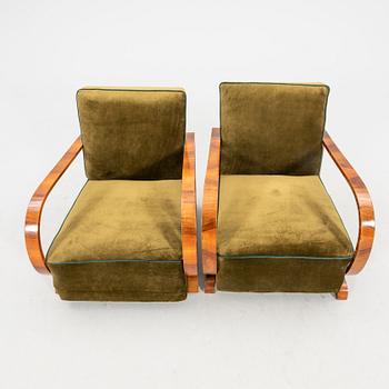 Armchairs, a pair, Art Deco, first half of the 20th century.