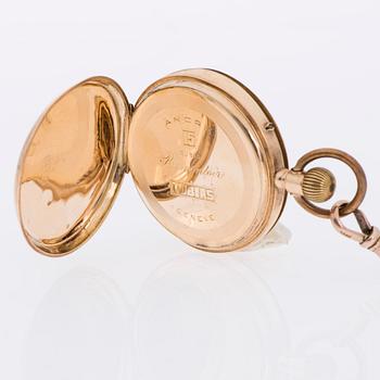FICKUR, Tobias, 14K guld, mellanboett av guld. Klockked 9K guld. 1900-talets början.