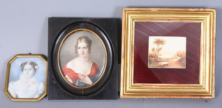 MINIATYRER, 3 st, 1800/1900-tal.