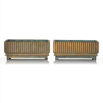 Swedish Grace, a pair of bronze planters, 1920s-1930s.
