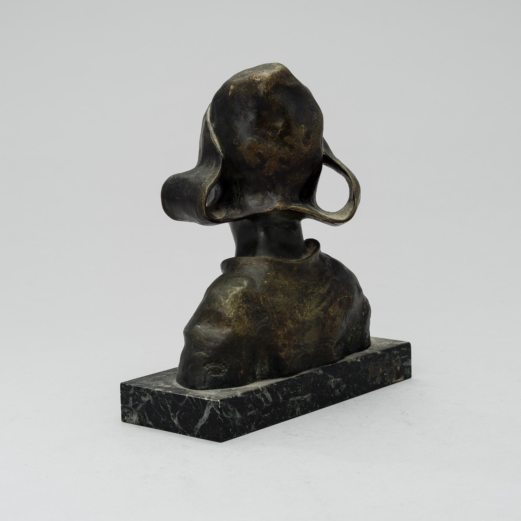 RUTH MILLES, bronze, marble, signed.
