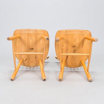 Carl Malmsten, a set of six "Lilla Åland" chairs, Stolab, dated 1990-1992.