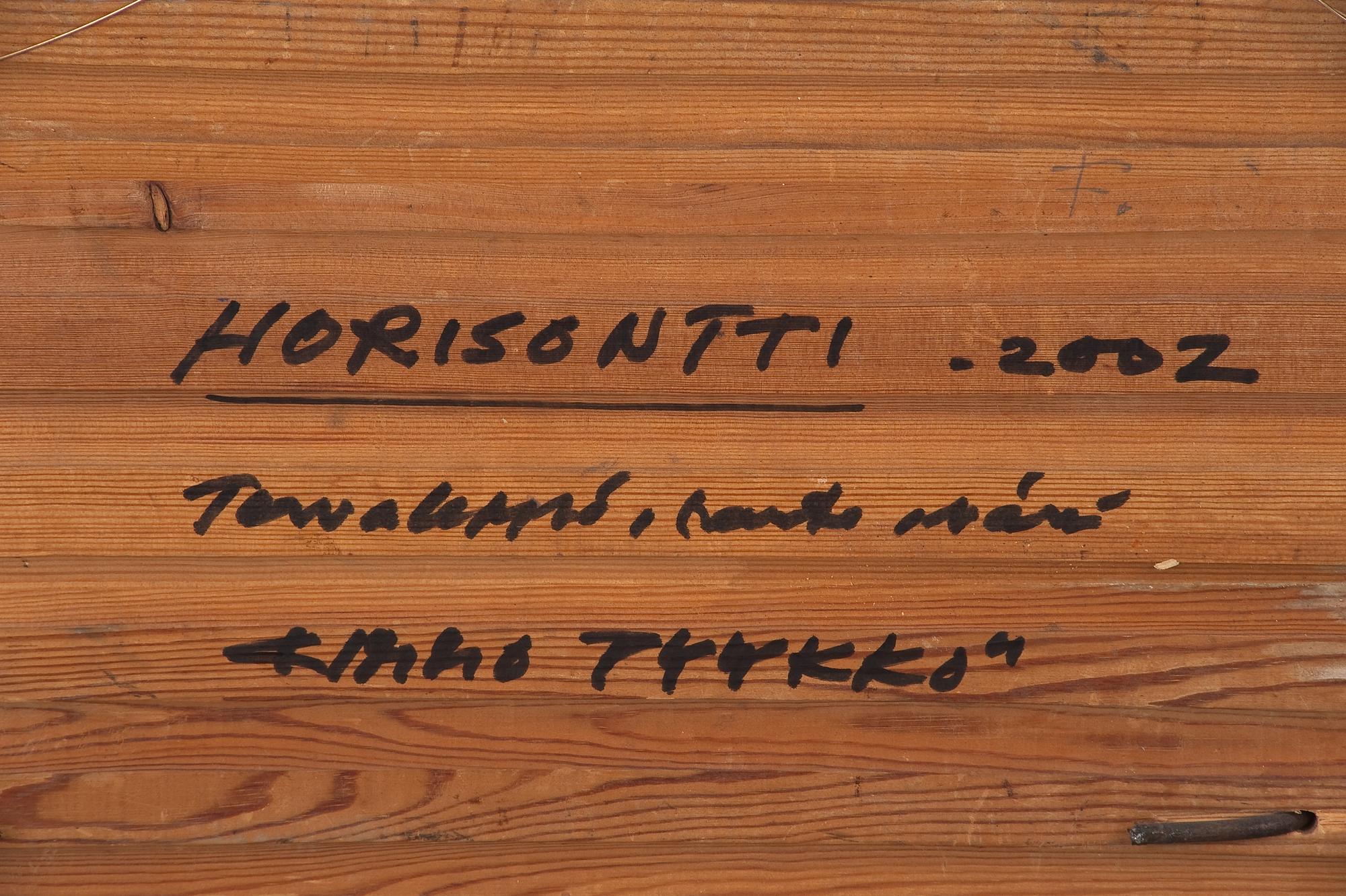 KIMMO PYYKKÖ, puu- ja rauta reliefi, monogrammisigneerattu -02, a tergo signeerattu 2002.