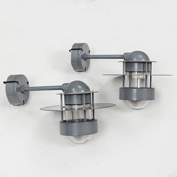 JENS MØLLER-JENSEN, a pair of 'Albertslund' outdoors wall lights from Louis Poulsen, Denmark.