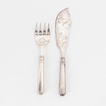 A pair silver serving cutlery, Tallinn 1882.