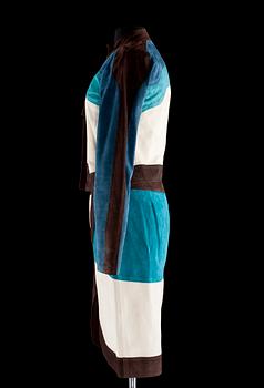 A two-piece costume by Yves Saint Laurent.