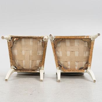 A pair of late Gustavian chairs, Stockholm, late 18th century.