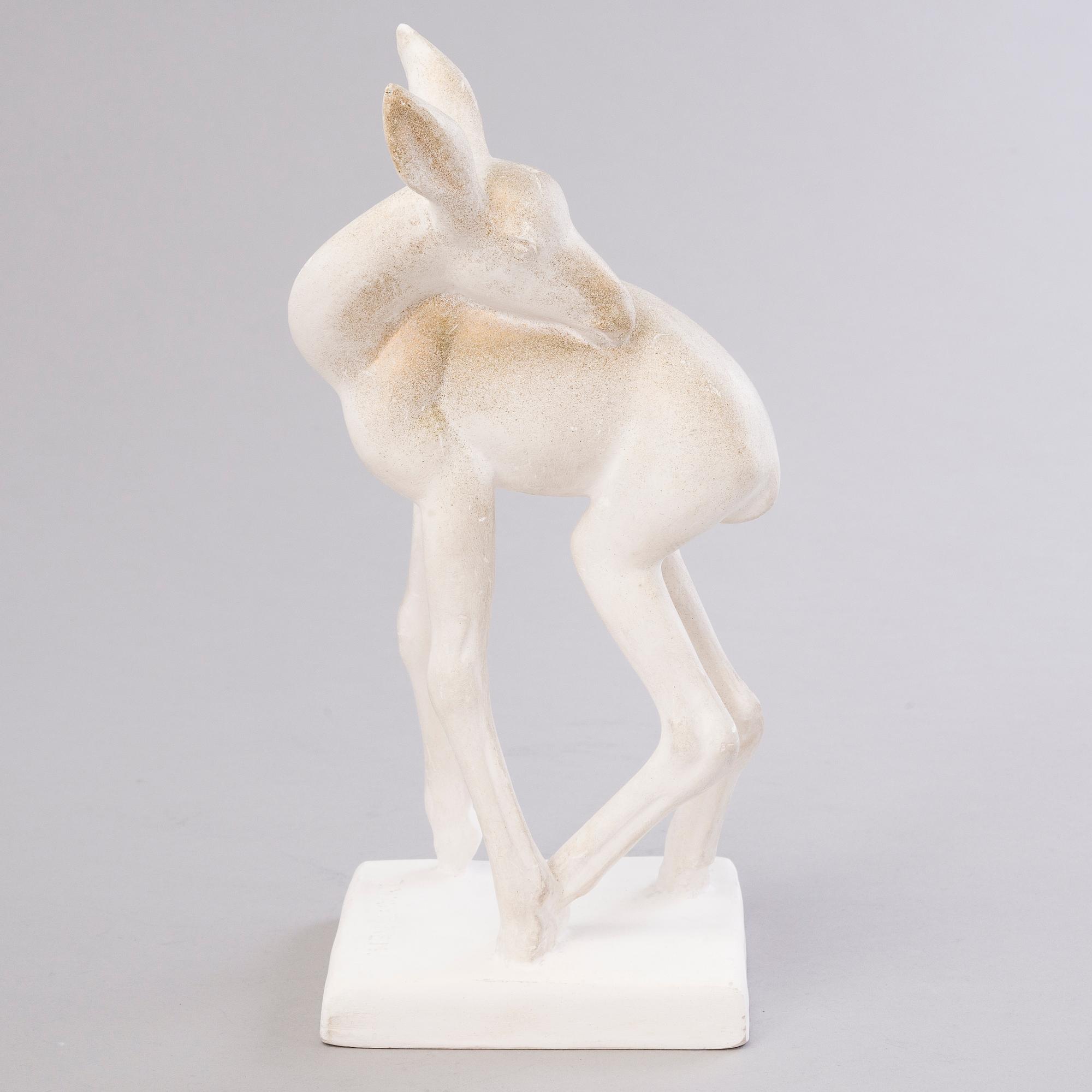 JUSSI MÄNTYNEN, SKULPTUR, "Orkidé", gips, signerad.