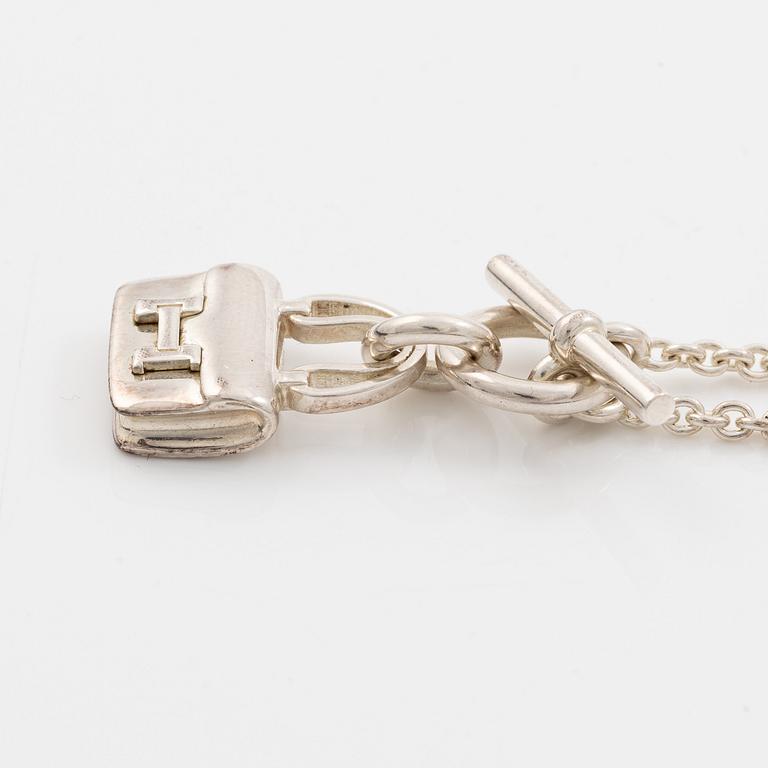 Hermès, Necklace / collar with charm, "Amulettes Constance", silver 925.