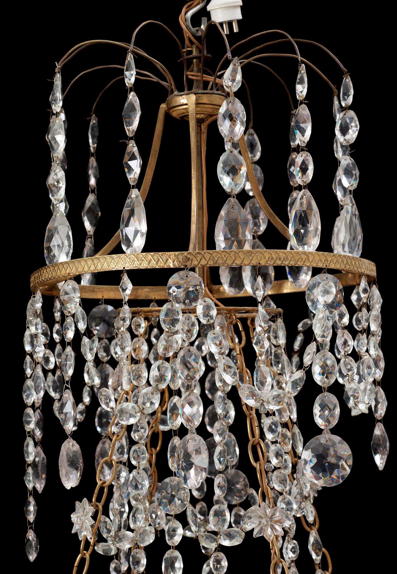 A North European circa 1800 eight-light chandelier.