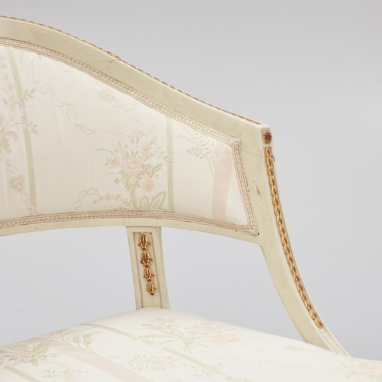 A late Gustavian open armchair, Stockholm circa 1800.