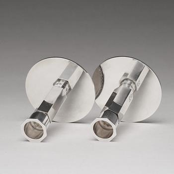 Wiwen Nilsson, ljusstakar, ett par, Lund 1948 och 1956, sterling.