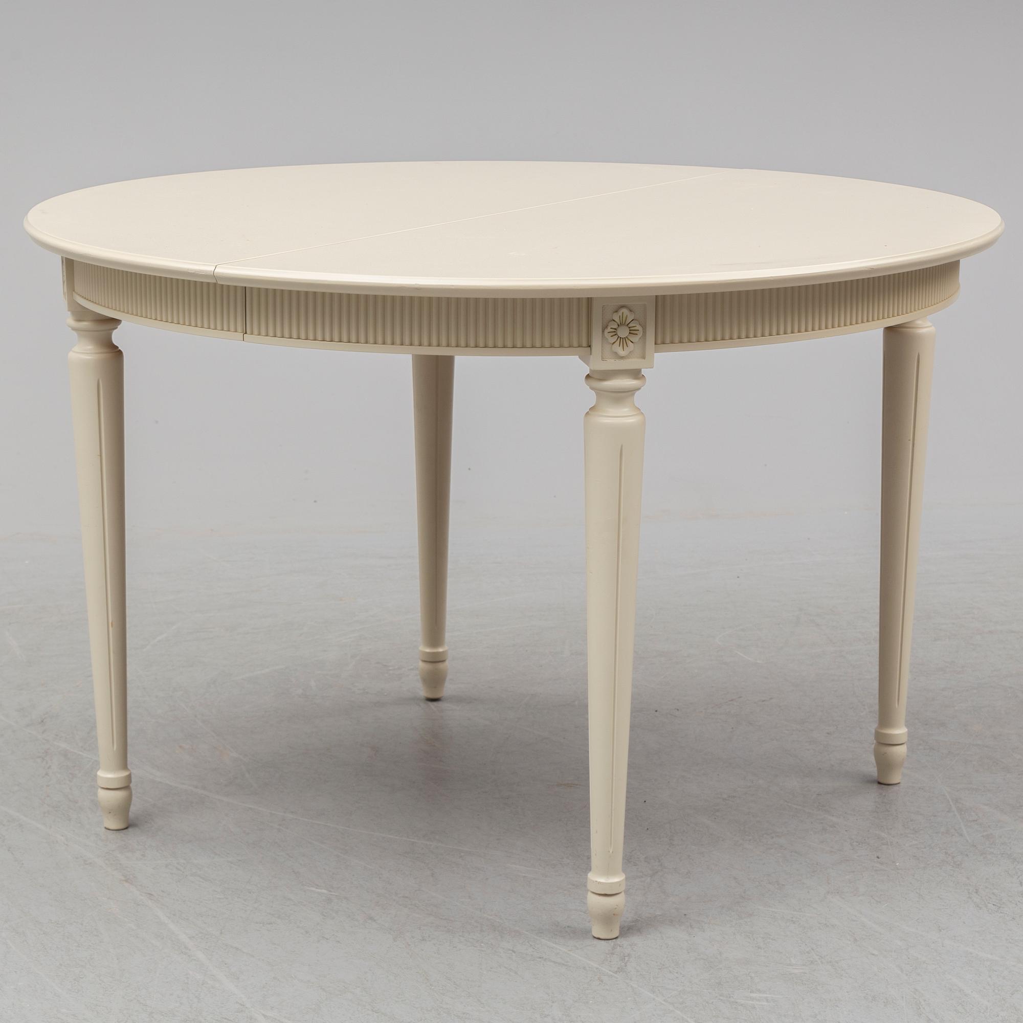 MATBORD SAMT 10 STOLAR, gustaviansk stil, 1900-talets slut.