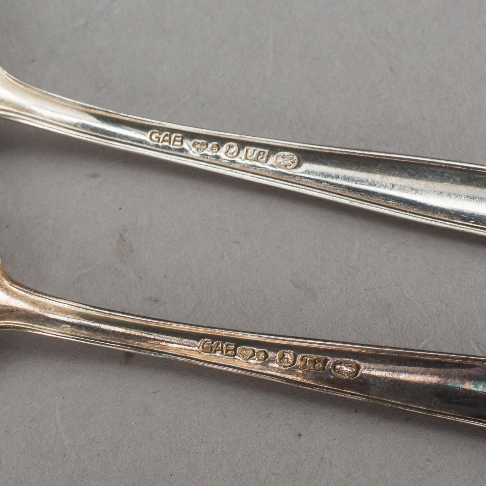 KAFFESKEDAR, 24 st, silver, 1940-tal. Totalt ca 260 g.