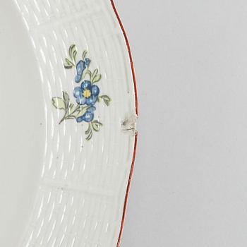 Four 18th-century porcelain dishes, Imperial porcelain manufactory, period of Empress Elisabeth I, Saint Petersburg.