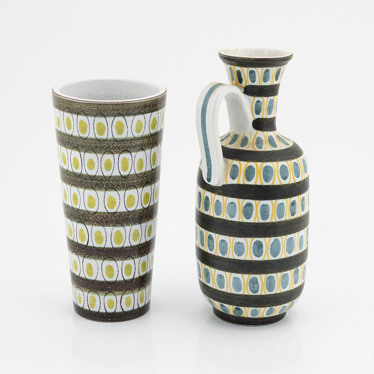 Stig Lindberg, vaser, 2 st, fajans, Gustavsberg Studio.