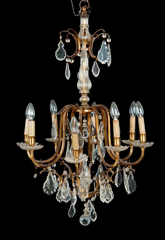 A CUT-GLASS CHANDELIER.