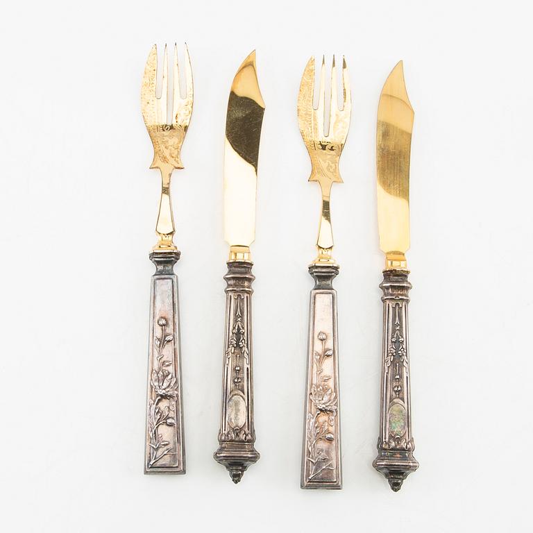 Fish cutlery silver 18 dlr, around the year 1900.